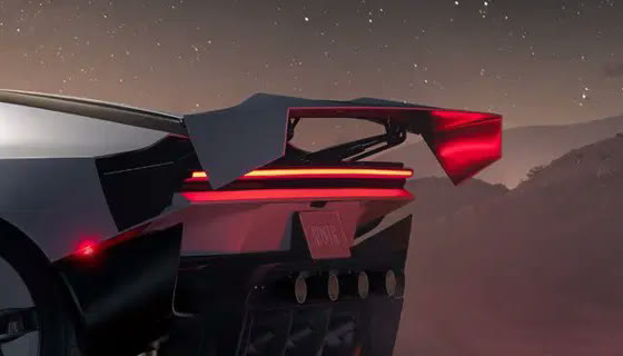 Rear wing and full-width tail light
